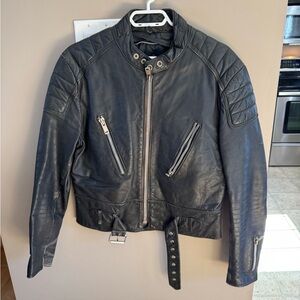 Vintage Black Leather Biker Jacket